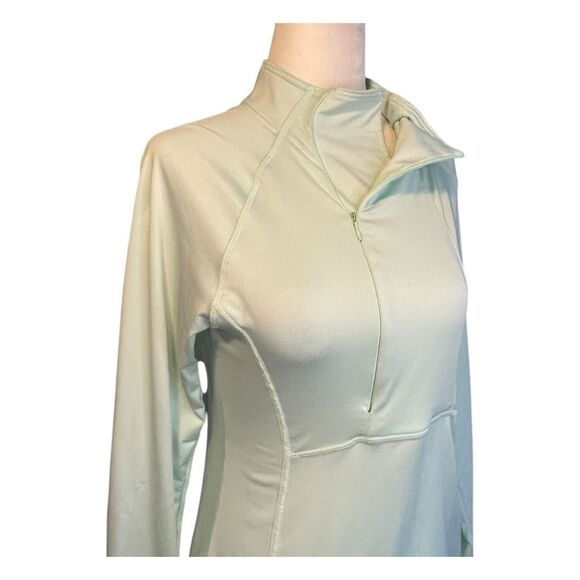 Hind Athletic Tech 1/2 Zip Shirt Jacket Mint Green Knit Long Sleeve Off-Center S - Picture 2 of 9